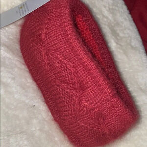 LF Accessori burgundy Made in Italy wool knit headband